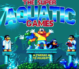 Super Aquatic Games, The (USA) (Beta) Title Screen